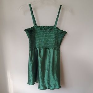 green flowy top